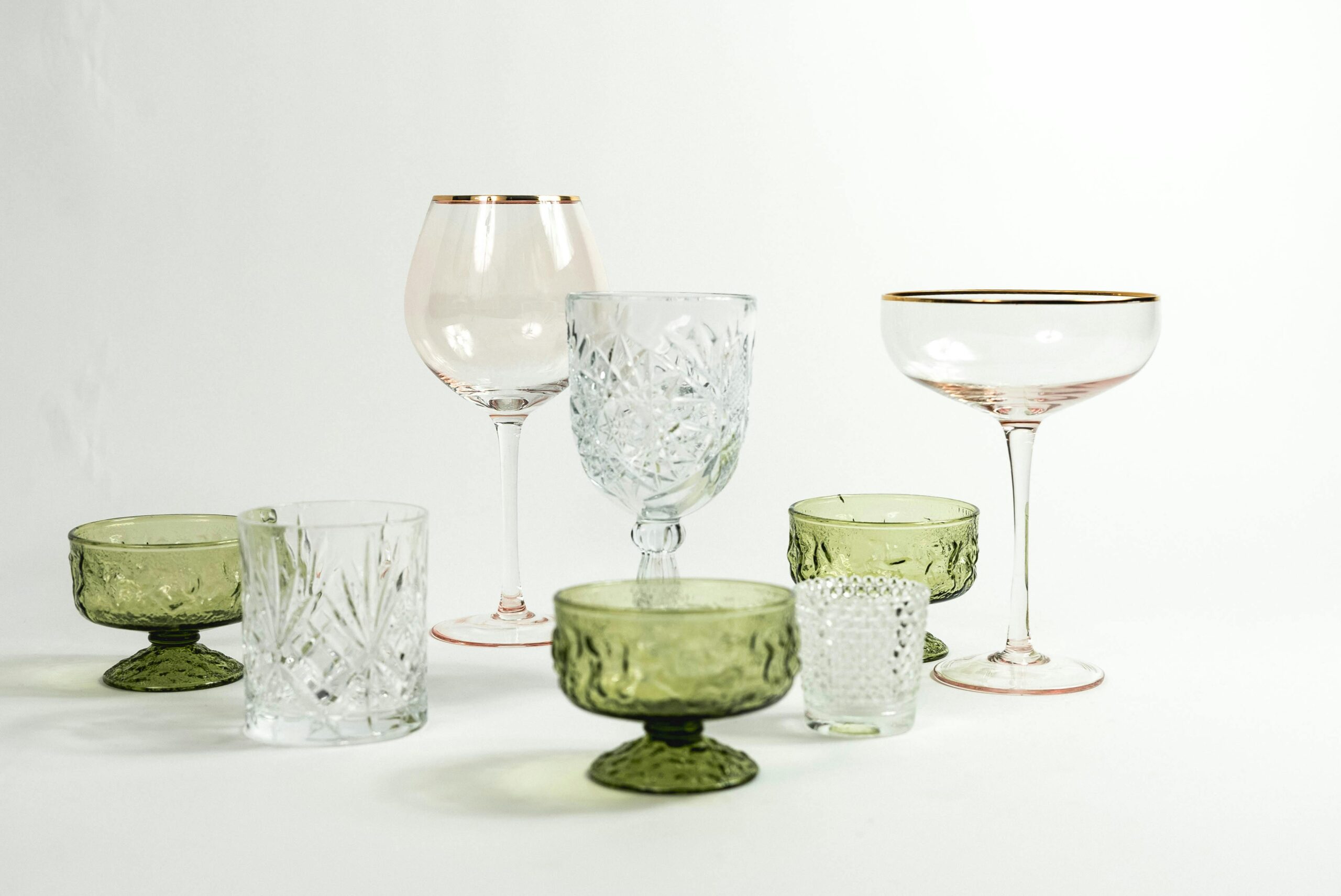 funky wedding glassware rentals